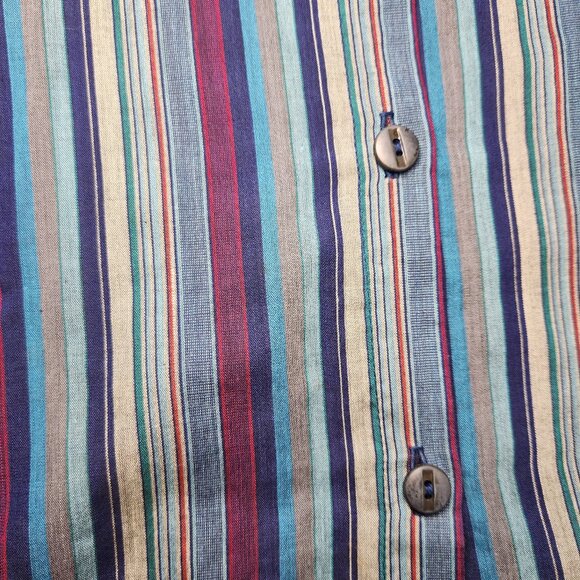 Vintage 70's Jerell Striped Shirt Dress 1970's Retro Mod Preppy Collared Dress S - Picture 5 of 6